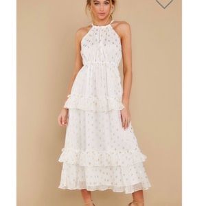 Red Dress Boutique White and Gold Dress